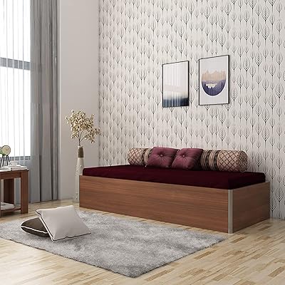 Lit simple en bois d'ingénierie spacewood avec boîte de rangement