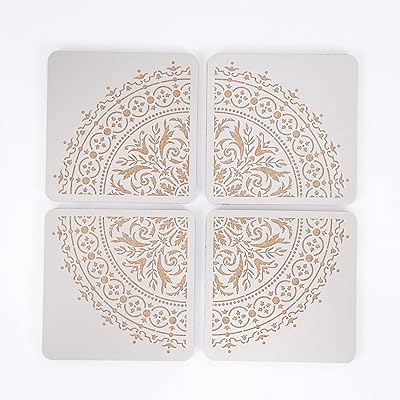 Lonroxi chemical eating dessous de verre en acier inoxydable, motif fleur de datura