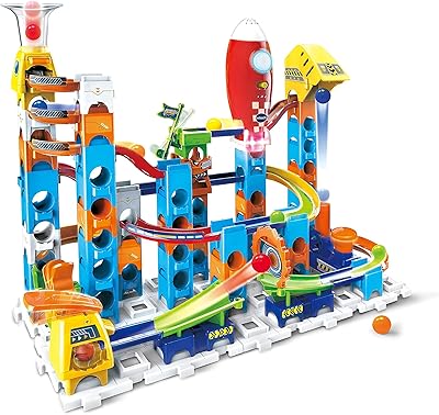 Lanceur vtech marble rush, jouets de construction pour enfants avec 10 billes