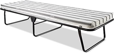 Lit pliable jba value avec matelas à rebond en fibre e, tissu, noir