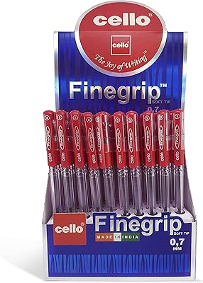 Stylo à bille vinigrip cello 0,7 mm, 50 pièces, rouge, fgripd7 50r