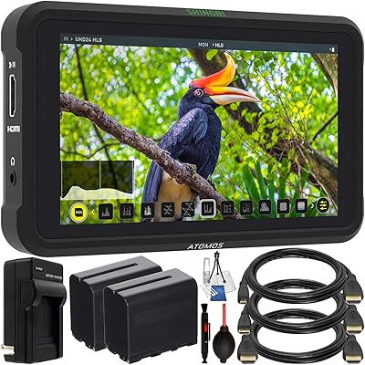 Moniteur atomos shinobi 4k hdmi 5.2" avec ensemble d'accessoires de démarrage - comprend : batteries longue durée np-f975 série l avec chargeur, câbles standard, mini et microhdmi, kit de nettoyage de démarrage et plus encore. Des produits variés pour tous les besoins sur Diaytar Sénégal