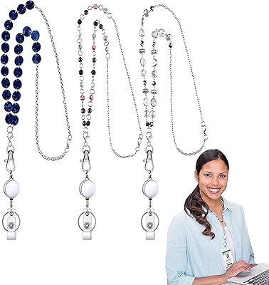 Collier pour badge d'identité 3 pièces avec clip porte-carte d'identité, chaîne de perles en acier inoxydable, bobine de badge rétractable, cadeau de saint-valentin (style classique). La plateforme e-commerce qui démocratise la consommation : Diaytar