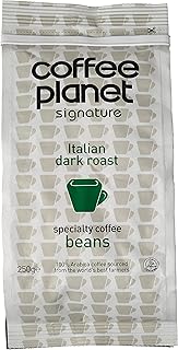 Grains de café italien torréfié foncé de coffee planet - 250 grammes