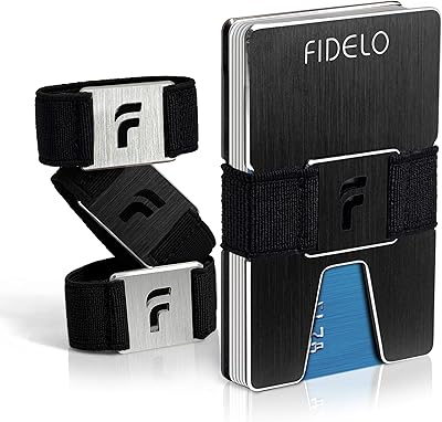 Portefeuille minimaliste fidelo pour hommes - portefeuille fin avec porte-cartes de crédit - portefeuille avec poche avant avec blocage rfid pour hommes. Faites-vous plaisir sans culpabiliser avec Diaytar
