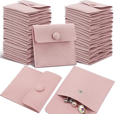 40 pièces 8x8 cm sacs à bijoux en microfibre petit sac d'emballage