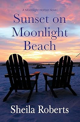 Coucher de soleil sur la plage au clair de lune