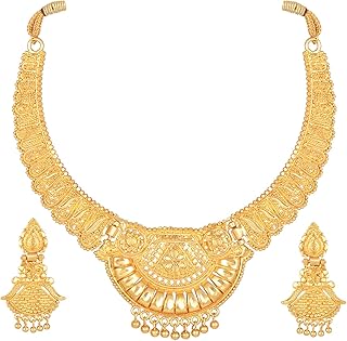 Ensemble de collier élégant shining diva pour femme, ensemble de bijoux traditionnels plaqués