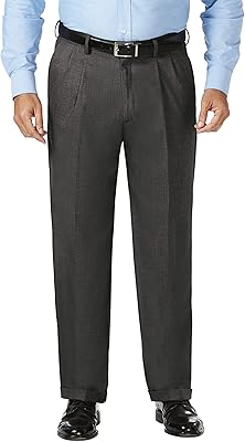 J.m. haggar pantalon extensible grand et grand pour hommes, coupe classique plissée