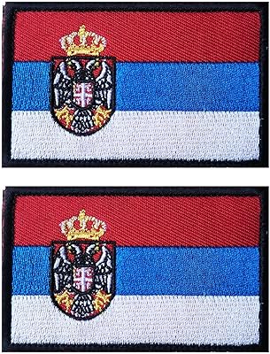 Patch brodé drapeau ali plus serbie 2 pièces patch de moral militaire tactique
