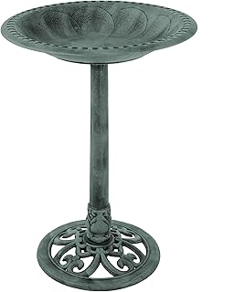 Bain d'oiseaux antique pure garden 50-lg1072, bain d'oiseaux en résine résistant aux intempéries
