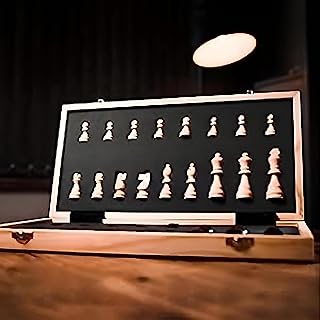Jeu d'échecs en bois pliable portable bixbyte avec pièces feutre faites à la main