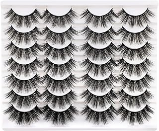 Newcali dramatic faux cils 20 mm fausse fourrure de vison, paquet de 14