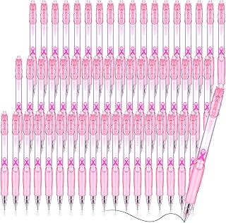 Stylo à encre gel rétractable banelli avec ruban rose pour la sensibilisation au