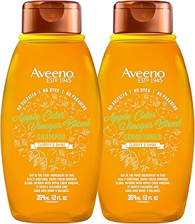 Aveeno shampoing + après-shampoing au vinaigre de cidre de pomme pour équilibre
