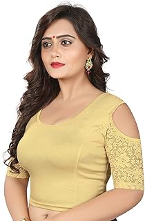 Chemisier extensible traditionnel indien simar doré en tissu de luxe de haute