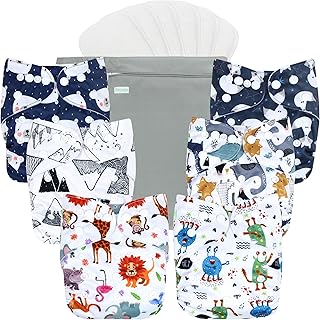 Couches lavables et réutilisables à poche pour bébés greco, 6 pièces + 6
