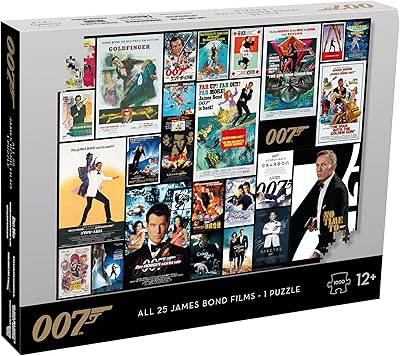 Affiche du film winning moves james bond, 1000 pièces, comprend 25 affiches