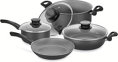 Batterie de cuisine antiadhésive tramontina 7 pièces, noire, avec tous les ustensiles nécessaires pour vos repas !. Diaytar : Des prix mini pour un service maxi