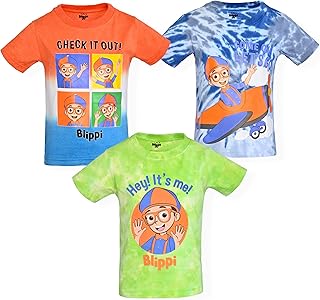 T-shirt 3 pièces pour bébés garçons et tout-petits - bleu/orange/vert