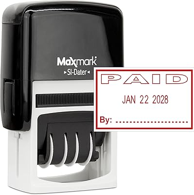 Tampon dateur maxmark office avec tampon dateur payant auto-encreur - encre rouge