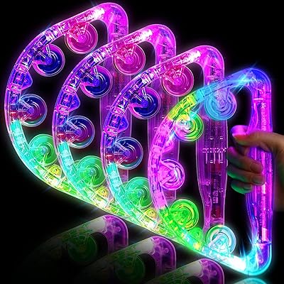Tambourin lumineux, instrument de musique clignotant à led portable, instrument de musique éducatif