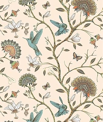 Papier peint à motif d'oiseau mehudan, motif floral vintage, papier peint auto-adhésif amovible