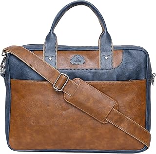 Sac à bandoulière unisexe k london leatherite tan bag avec compartiment pour ordinateur