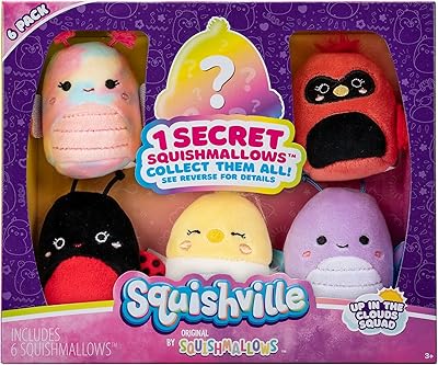 Squishville lot de 6 flying clouds squad 6 jouets en peluche pour enfants
