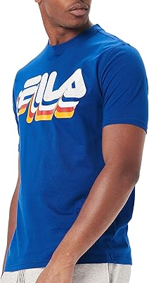 T-shirt à manches courtes fila pour hommes avec grand logo, bleu mazarine