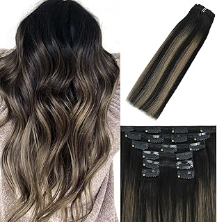 Extensions de cheveux à clips balayage noir naturel à châtain vrais cheveux humains 120g faits saillants pour noir # 1bt6p1b pour femmes noires clips en acier inoxydable épais extrémité complète 16 pouces 7 pièces. Révolutionnez votre façon d'acheter avec Diaytar
