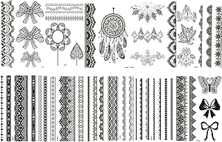 Tepengdie 10 feuilles de tatouages ​​temporaires en dentelle pour le corps tatouage étanche