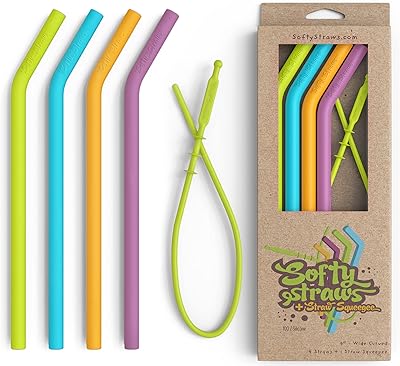 Pailles réutilisables en silicone pour smoothie pour gobelets - pliables testées par la fda