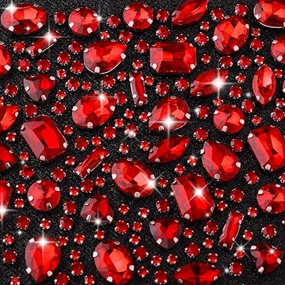 172 pièces de strass à coudre sur verre, griffe à dos plat