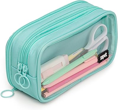 Trousse zibit moitié-moitié pour adultes et adolescents, trousse grande capacité, organiseur de stylos