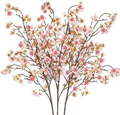 Branches de fleurs de cerisier uieke artificielles de 40 pouces longues tiges faux