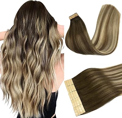 Extensions de cheveux humains remy lisses doris, brun noisette à brun cendré