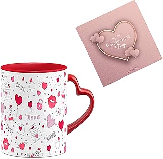 Tasse cadeau suppro pour la saint-valentin avec carte de souhaits et petit