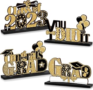 4 pièces 2021 décorations de fête de remise des diplômes en bois, décorations