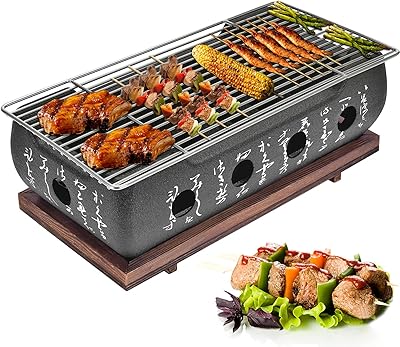Poêle à barbecue de style japonais poêle portable en alliage d'aluminium avec base