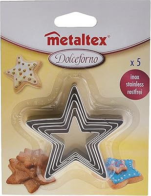 Ensemble d'emporte-pièces en forme d'étoile en acier inoxydable metaltex 5 pièces