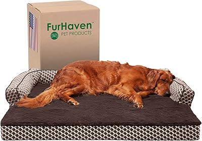 Lit orthopédique pour chien forhaven xl, canapé décoratif en peluche confortable avec housse