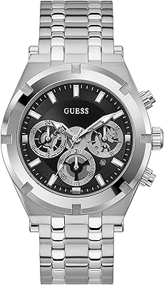 Montre multifonction argentée guess us pour hommes, une