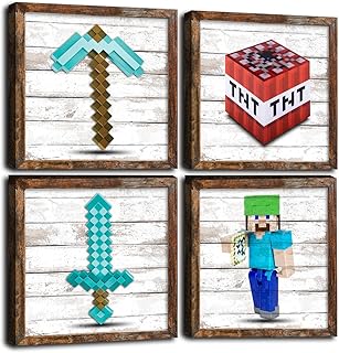 Art mural de jeu de mine de pixels pour chambre de garçons