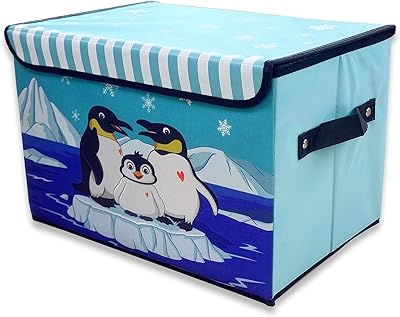Grand coffre à jouets pliable pour bébé avec couvercle rabattable organisateur de rangement