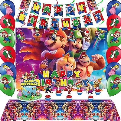 50pcs marie's party cupcake toppers bannière et ballons suspendus tourbillonnants fournitures d'anniversaire