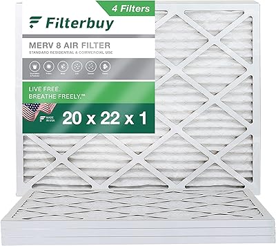 Filtre à air merv 8 20x22x1, filtres plissés pour four cvc