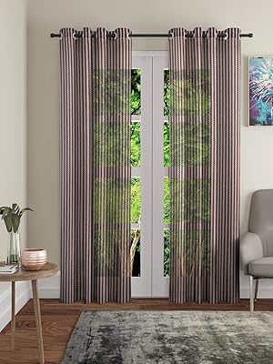 Home sizzler rideaux de porte transparents en polyester à motif chevrons, 2 pièces