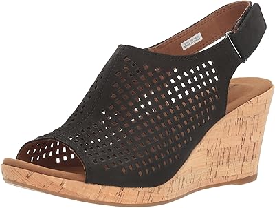 Sandales compensées rockport briah perf pour femmes, noir, taille 10 m us