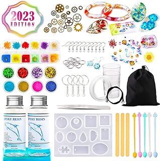 Kit de fabrication de bijoux en résine époxy pour débutants avec moules